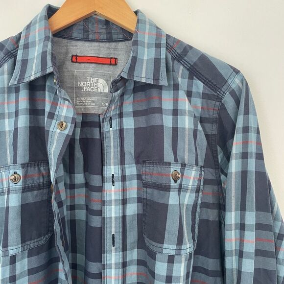 The North Face Shirt Mens Blue Plaid Long Sleeve Button Up Casual Size Small - Picture 5 of 9